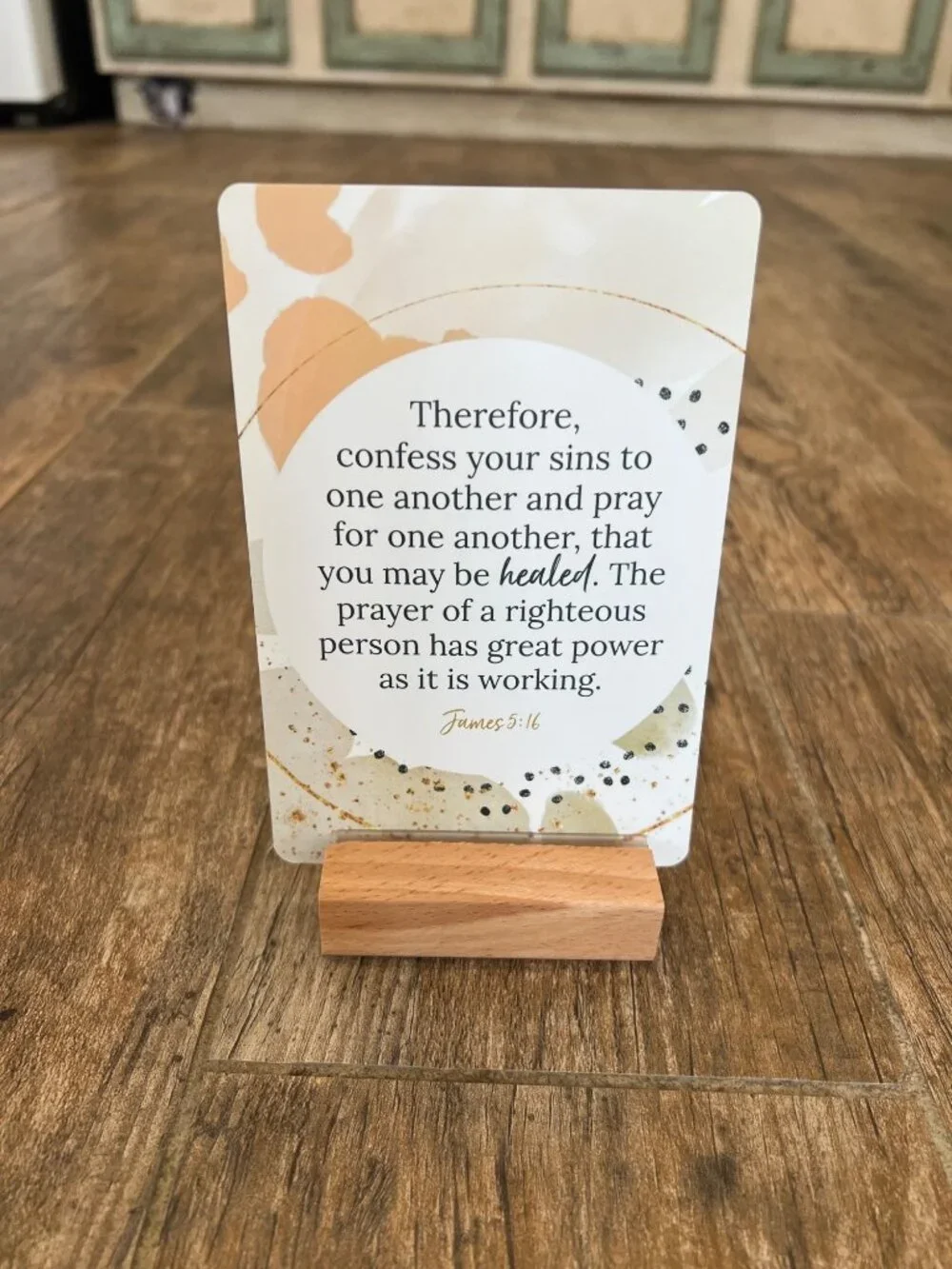 Not Consumed Prayer Scripture Postcards Inspirational Cards Wood Stand Set